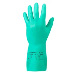 Ansell AlphaTec 37-676 Chemikalienschutzhandschuhe mit Nitril-Beschichtung grün, VE 12 Paar