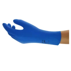 Ansell AlphaTec 87-195 Chemikalienschutzhandschuhe mit Latex-Beschichtung blau, VE 12 Paar