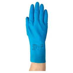 Ansell AlphaTec 87-195 Chemikalienschutzhandschuhe mit Latex-Beschichtung blau, VE 12 Paar