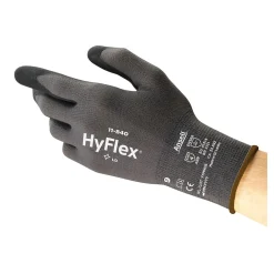 Ansell HyFlex 11-840 Mehrzweckhandschuhe mit Nitril-Beschichtung grau/schwarz, VE 12 Paar