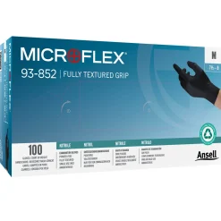 Ansell Microflex 93-852 Nitrilhandschuhe schwarz puderfrei, VE 1000 Stück