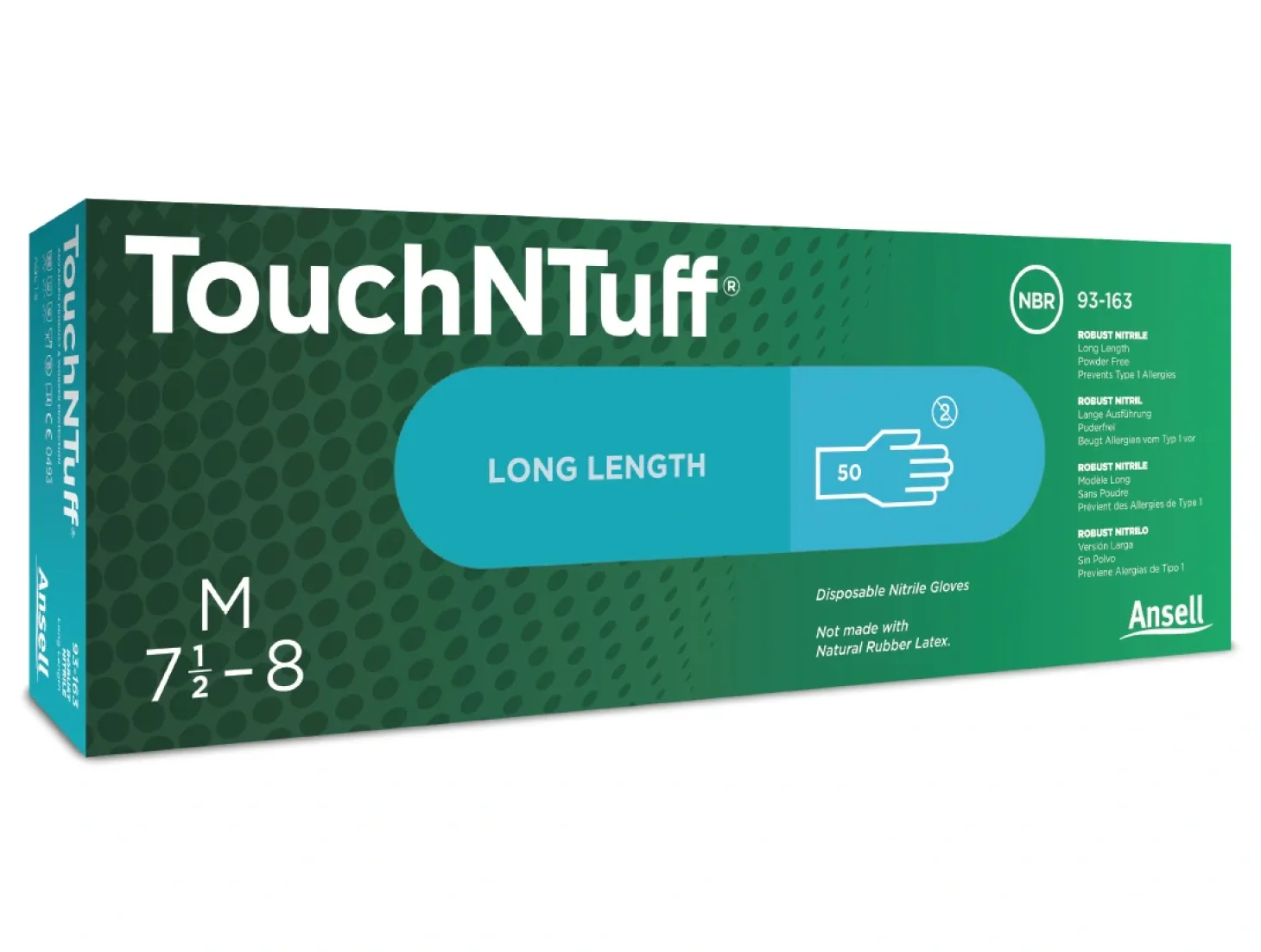 Ansell TouchNTuff 93-163 Nitrilhandschuhe blau puderfrei, VE 500 Stück