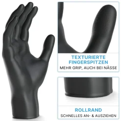 ARNOMED CLASSIC NITRIL BLACK 200er Nitrilhandschuhe schwarz puderfrei, VE 200 Stück