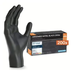 ARNOMED CLASSIC NITRIL BLACK 200er Nitrilhandschuhe schwarz puderfrei, VE 200 Stück