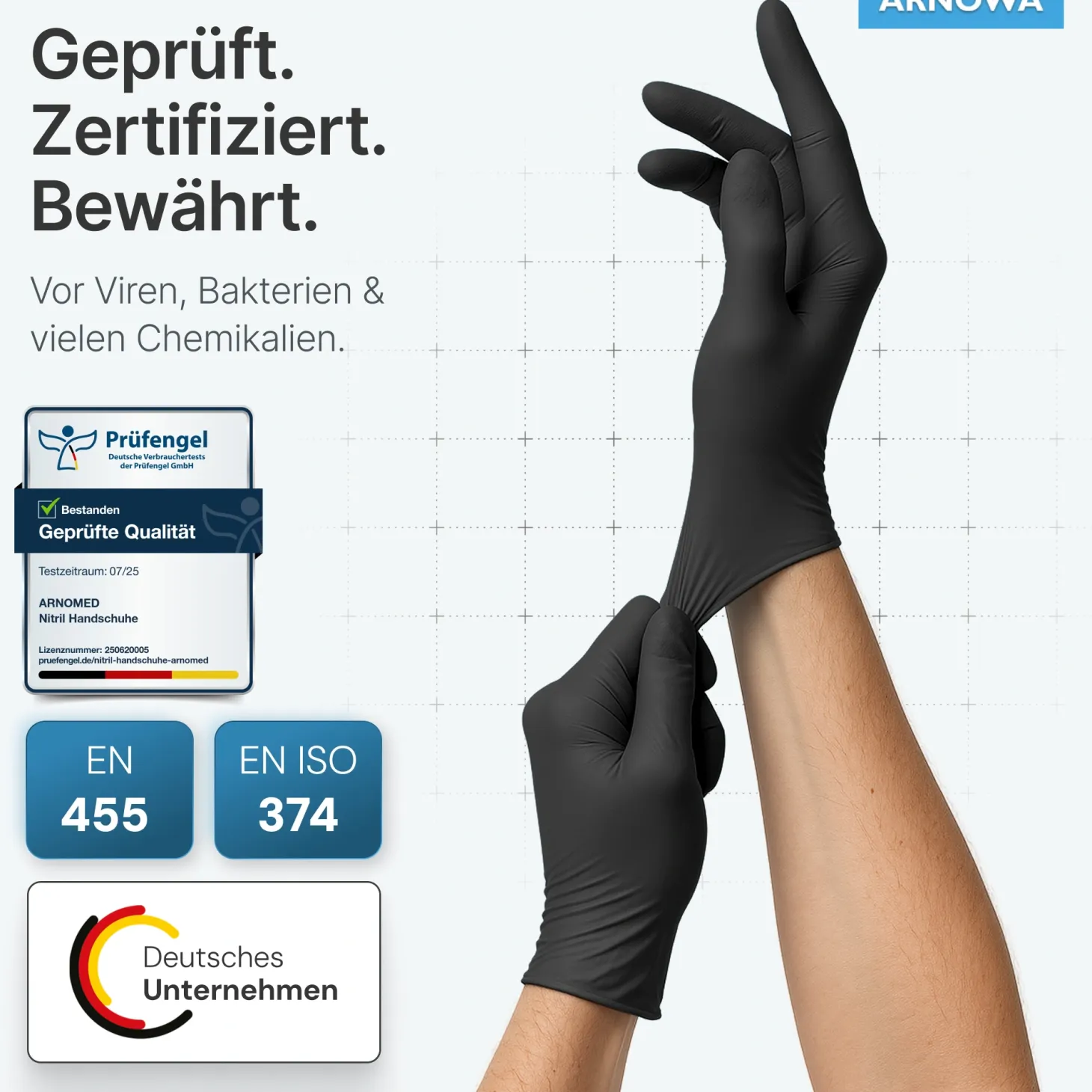 ARNOMED CLASSIC NITRIL MIDNIGHT BLACK Nitrilhandschuhe schwarz puderfrei