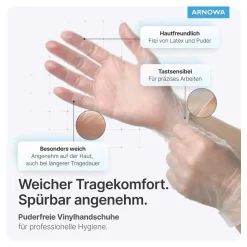 ARNOMED CLASSIC VINYL PF Vinylhandschuhe transparent puderfrei, VE 100 Stück