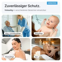 ARNOMED Einmalwaschhandschuhe Spunlace Vlies mit PE-Innenbeschichtung