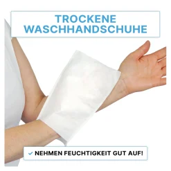ARNOMED Einmalwaschhandschuhe Spunlace Vlies mit PE-Innenbeschichtung