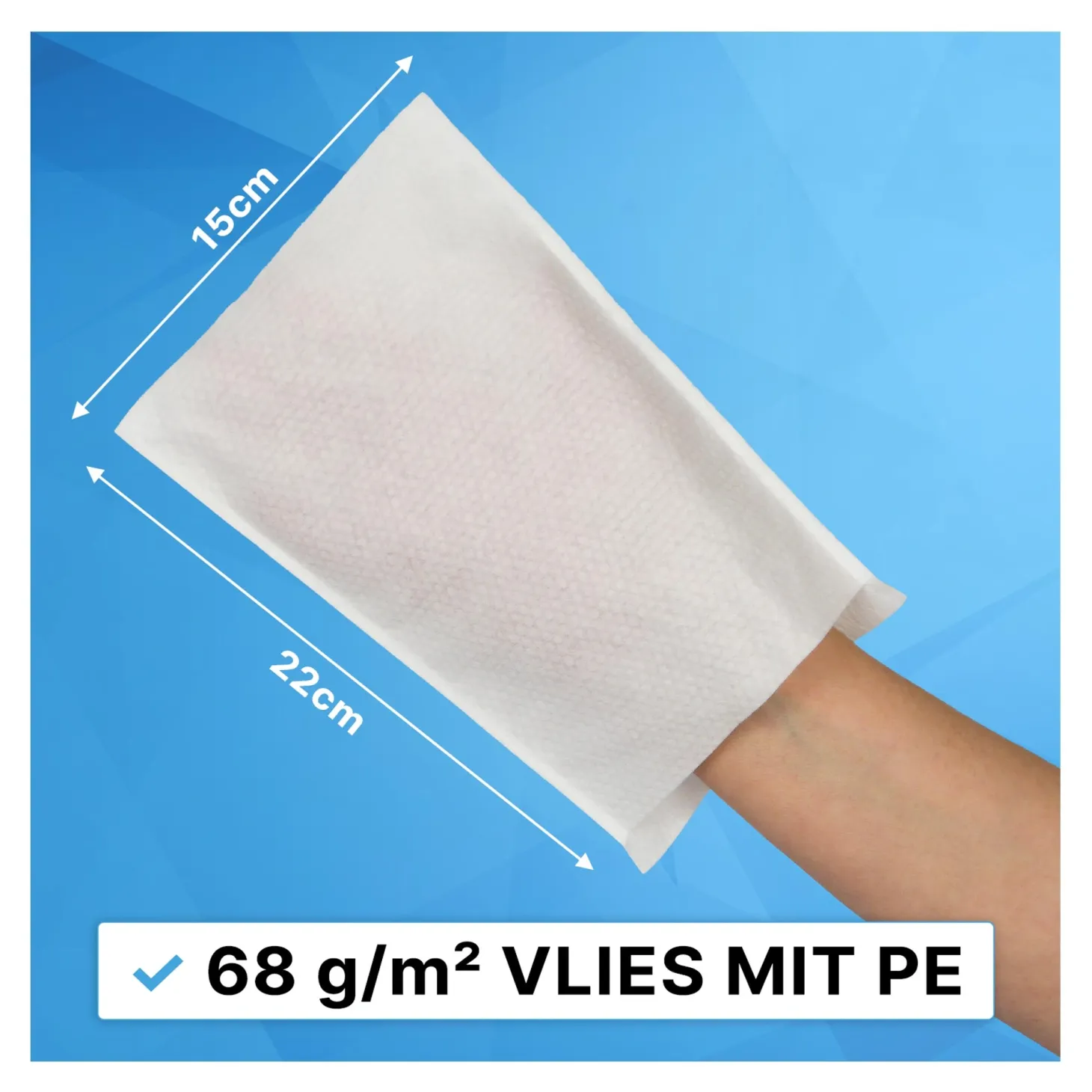 ARNOMED Einmalwaschhandschuhe Spunlace Vlies mit PE-Innenbeschichtung