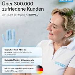 ARNOMED RAINBOW NITRIL ICE BLUE Nitrilhandschuhe hellblau puderfrei, VE 100 Stück
