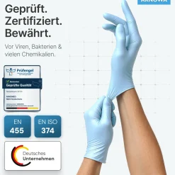 ARNOMED RAINBOW NITRIL ICE BLUE Nitrilhandschuhe hellblau puderfrei, VE 100 Stück
