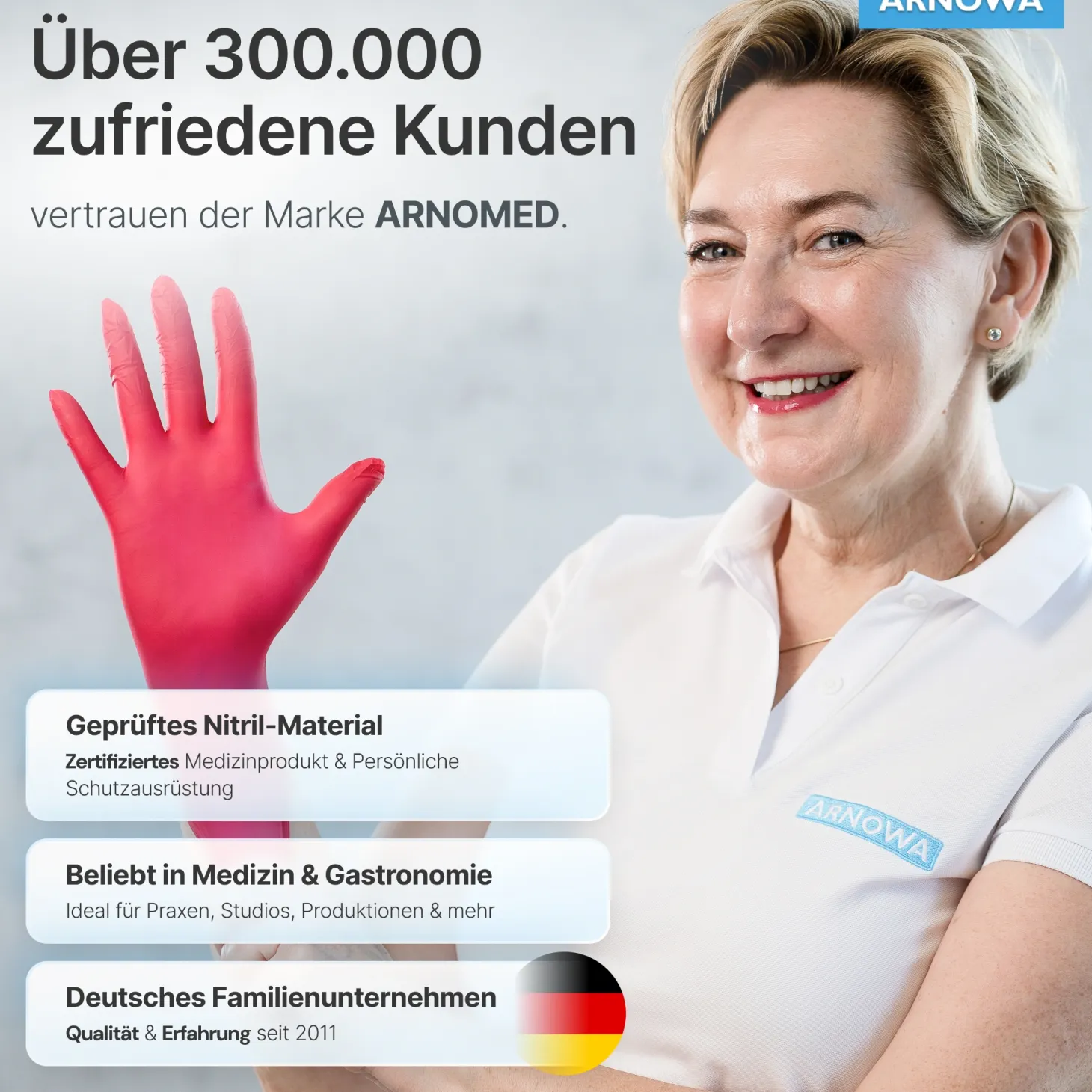 ARNOMED RAINBOW NITRIL LAVA RED Nitrilhandschuhe rot puderfrei, VE 100 Stück