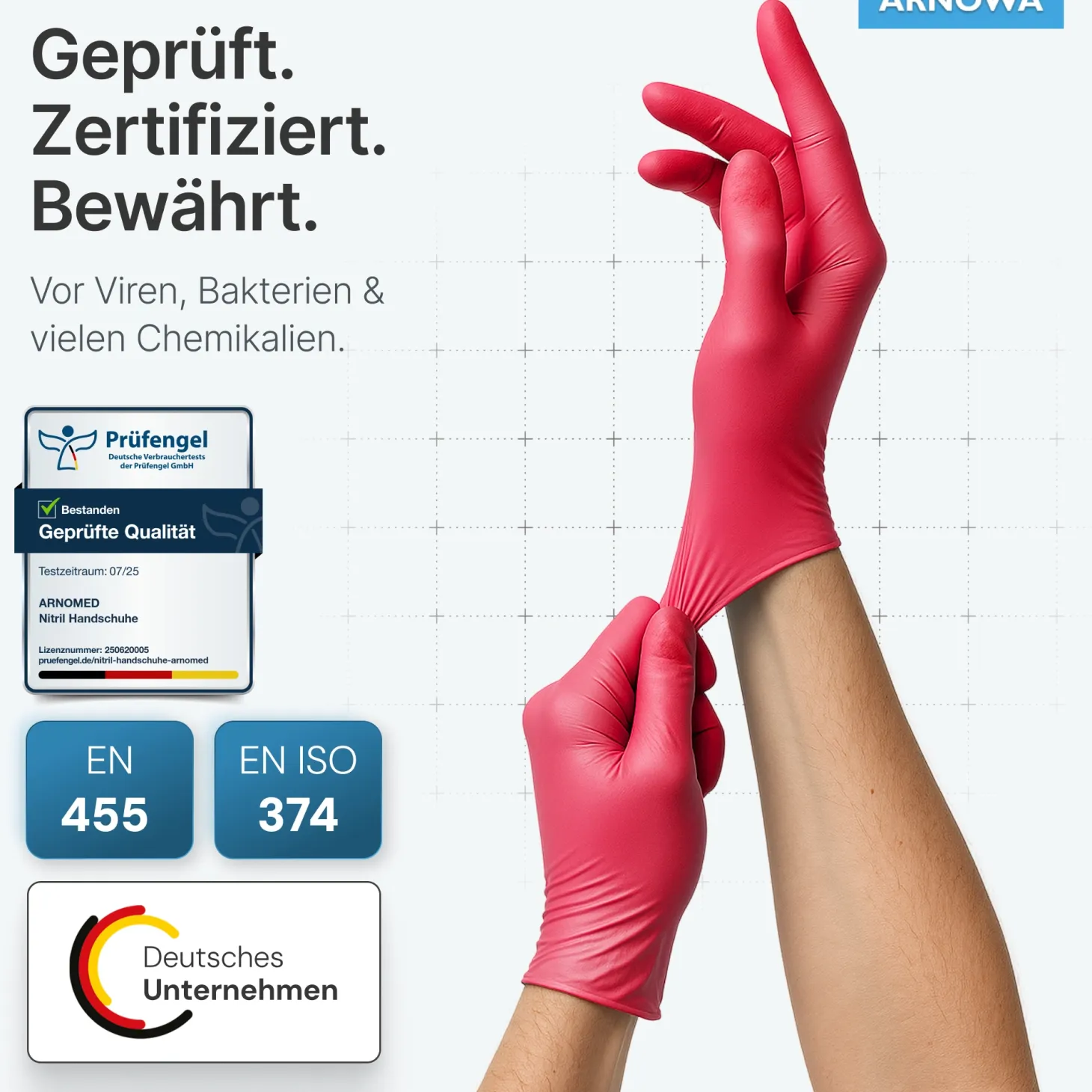 ARNOMED RAINBOW NITRIL LAVA RED Nitrilhandschuhe rot puderfrei, VE 100 Stück