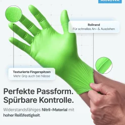 ARNOMED RAINBOW NITRIL LIME GREEN Nitrilhandschuhe grün puderfrei, VE 100 Stück