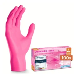 ARNOMED RAINBOW NITRIL MAGNOLIA PINK Nitrilhandschuhe pink puderfrei, VE 100 Stück