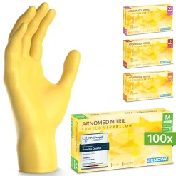 ARNOMED RAINBOW NITRIL SUNFLOWER YELLOW Nitrilhandschuhe gelb puderfrei, VE 100 Stück
