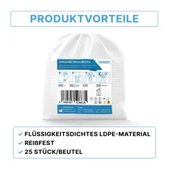 ARNOMED Spuckbeutel mit verschließbarem Ring, 1.5 Liter, 25 Stück