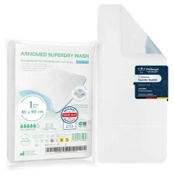 ARNOMED SUPERDRY WASH Waschbare Bettschutzunterlage mit Flügeln, 85 x 90 cm, 1 Stück
