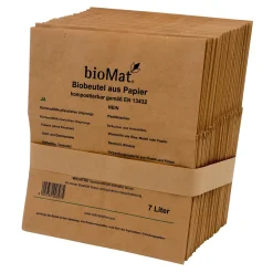 BIOMAT Bio-Abfallbeutel aus Kraftpapier 7 Liter einlagig