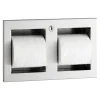 Bobrick B-35883 TrimLine WC-Papierrollenhalter für 2 Rollen zum Wandeinbau, abschließbar