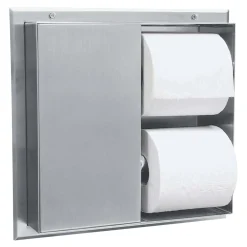 Bobrick B-386 WC-Papierrollenhalter für 2 x 2 Rollen, Trennwandmontage