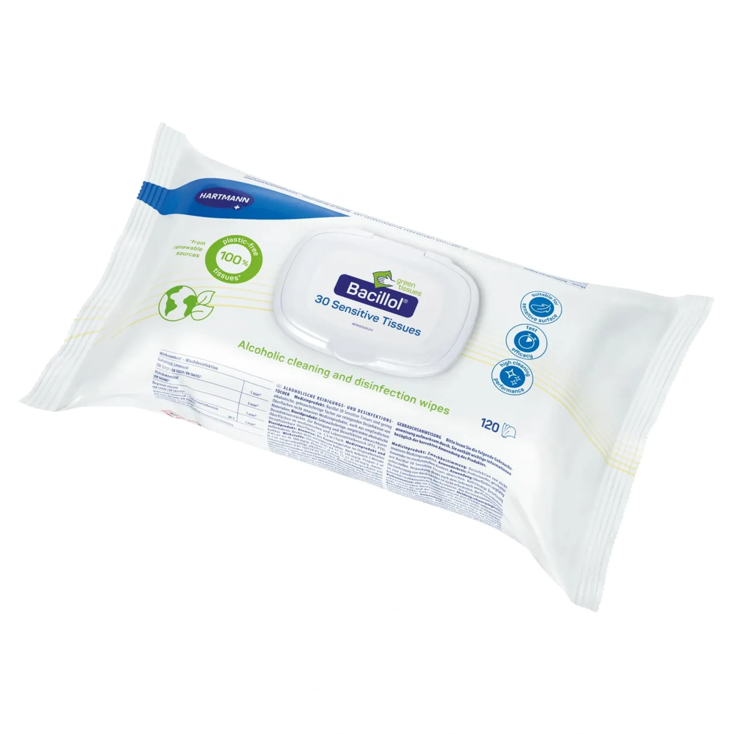 Bode Bacillol 30 sensitive Green Tissues Flow-Pack Desinfektionstücher