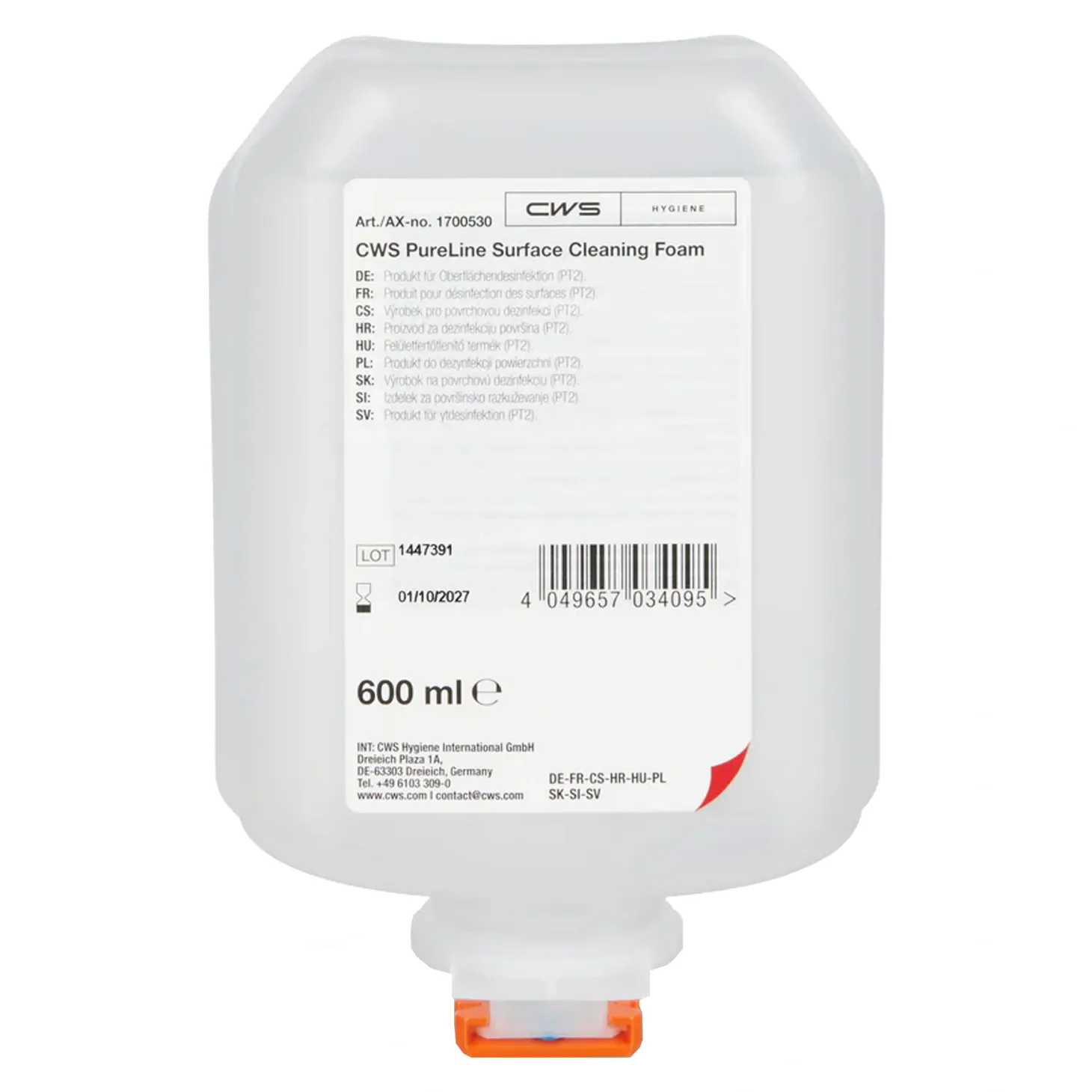 CWS PureLine Surface Cleaning Foam 8 x 600 ml