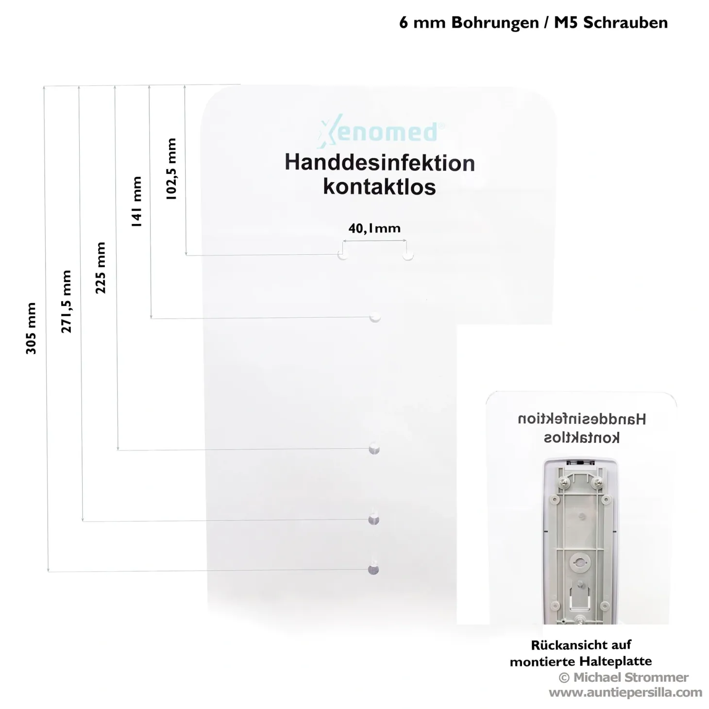 Desinfektionssäule aus Acryl SD100 transparent