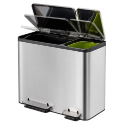 EKO EcoCasa Tretmülltrenner Edelstahl 1x30 und 1x15 Liter