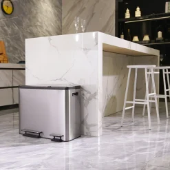 EKO EcoCasa Tretmülltrenner Edelstahl 1x30 und 1x15 Liter
