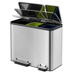 EKO EcoCasa Tretmülltrenner Edelstahl 3x15 Liter
