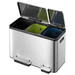 EKO EcoCasa Tretmülltrenner Edelstahl 3x15 Liter