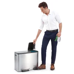EKO EcoCasa Tretmülltrenner Edelstahl 3x15 Liter