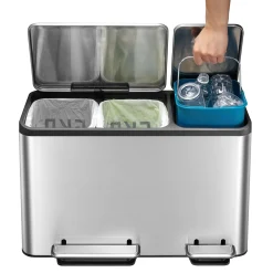 EKO EcoCasa Tretmülltrenner Edelstahl 3x15 Liter