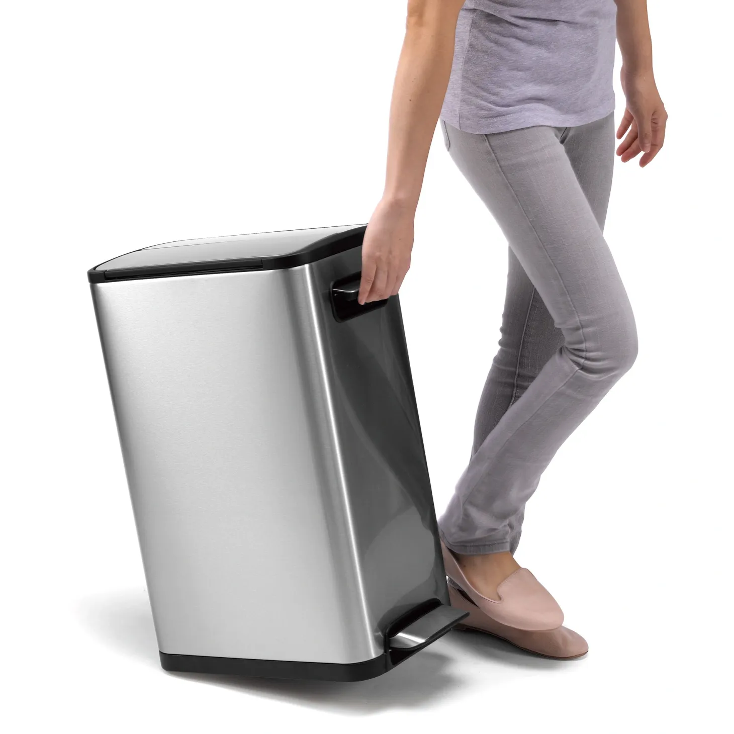 EKO Ecofly Tretmülleimer Edelstahl 45 Liter