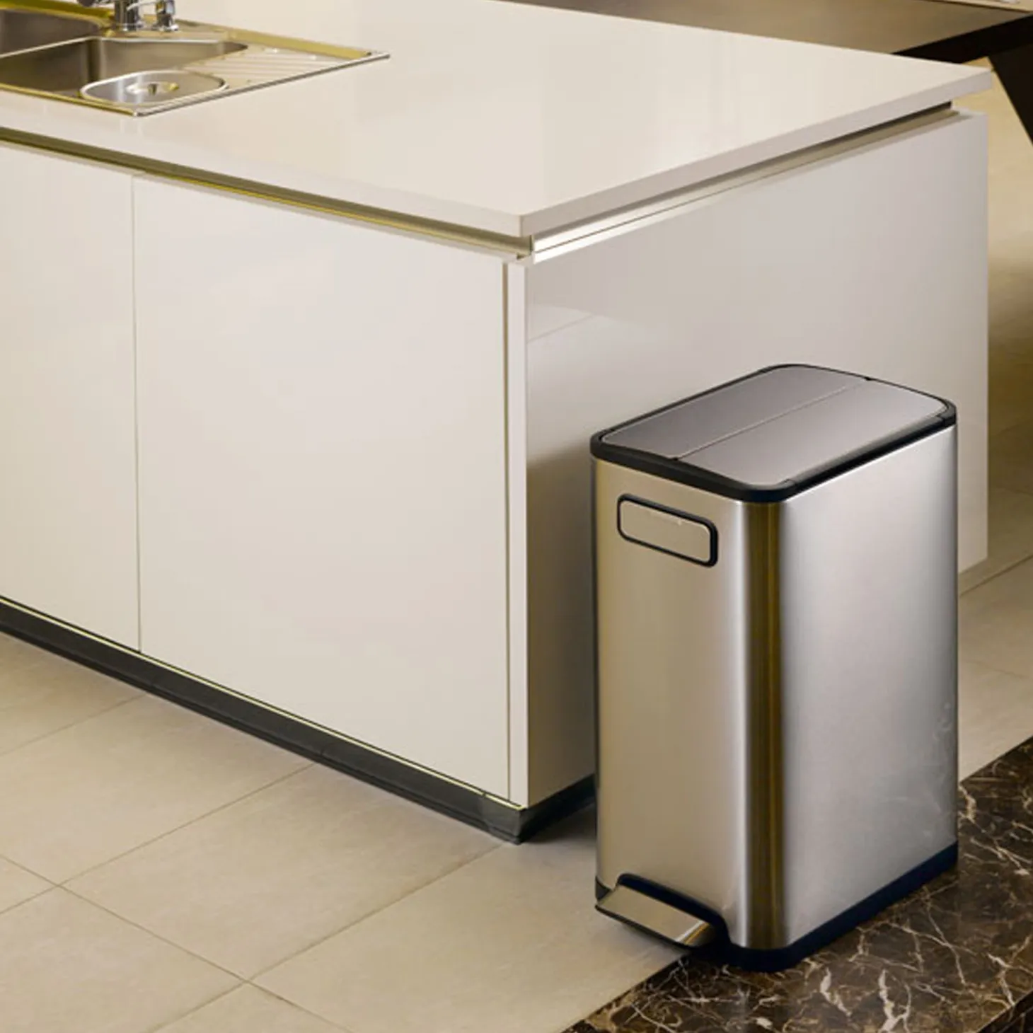 EKO Ecofly Tretmülleimer Edelstahl 30 Liter