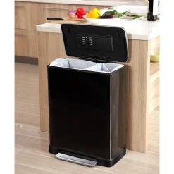EKO E-Cube Recycling Tretmülltrenner Edelstahl 1x28 und 1x18 Liter