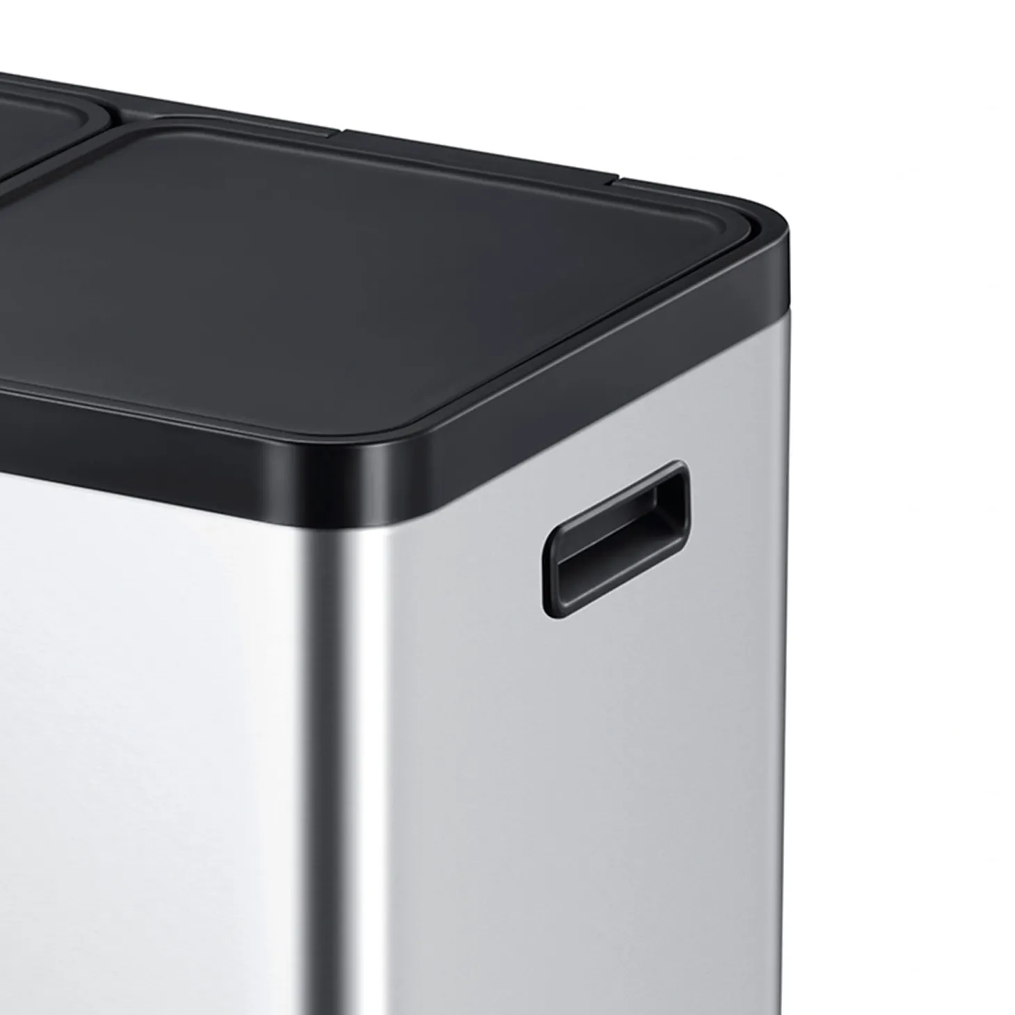 EKO Essential 1 Recycler Treteimer 3 x 20 Liter Klappdeckel Edelstahl mit Pedal