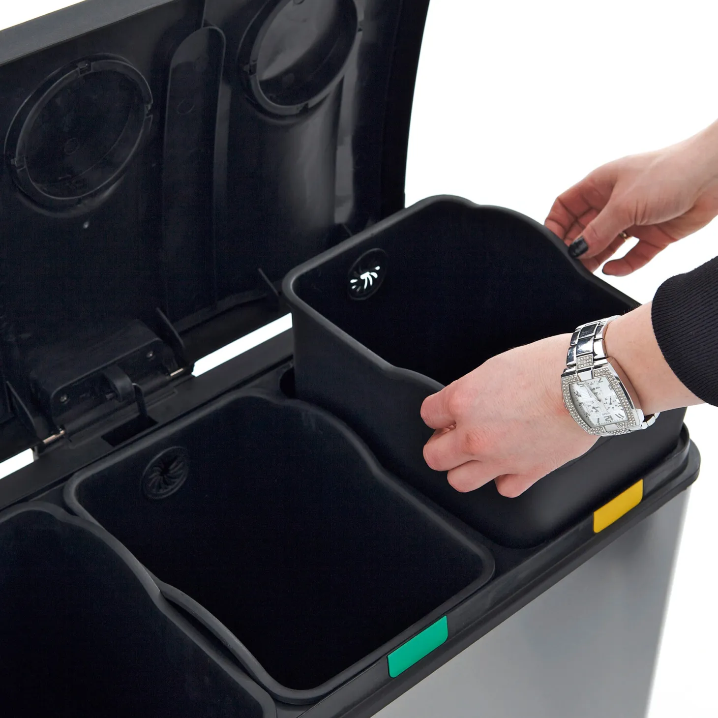 EKO Rejoice Recycling Tretmülltrenner Edelstahl 3x12 Liter