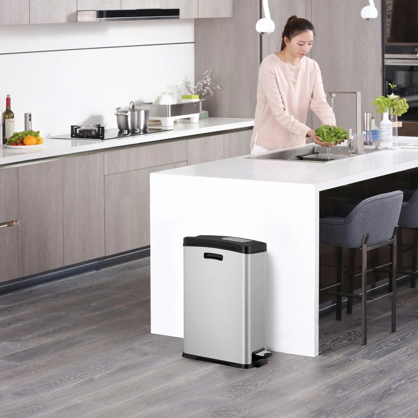 EKO Rejoice Step Bin Tretmülleimer Edelstahl 30 Liter