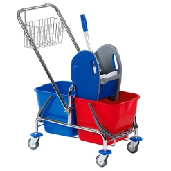 Floorstar SOLID DOFA 20 DK Doppelfahrwagen 2 x 17 Liter mit Deichsel und Korb