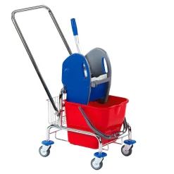 Floorstar SOLID EFA 20 DK Einfachfahrwagen 17 Liter mit Deichsel und Korb