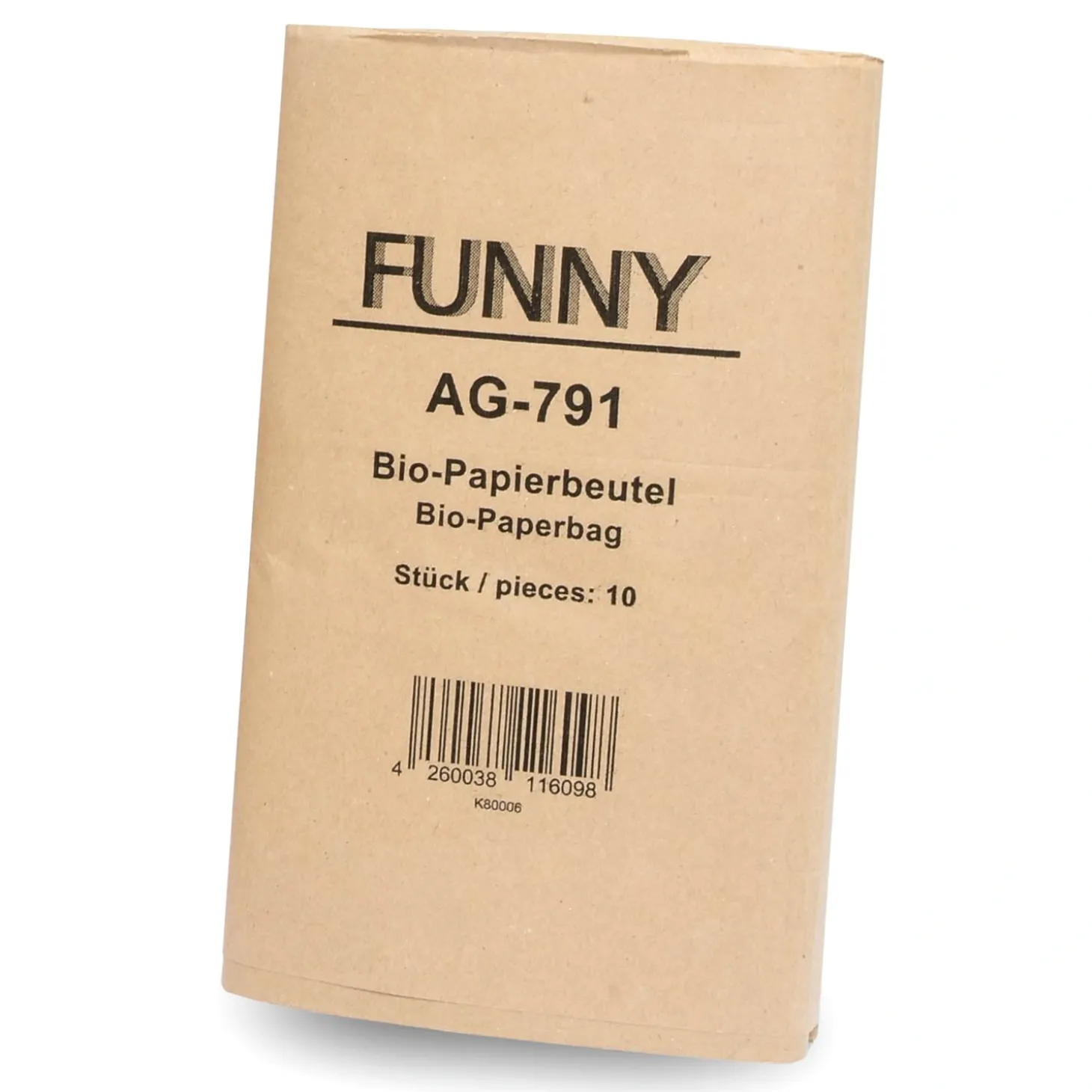 FUNNY Bio-Papierbeutel mit Seitenfalten 10 Liter, braun, unbedruckt
