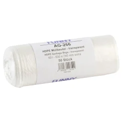 FUNNY HDPE Müllbeutel 60 Liter extra, natur, 6 my