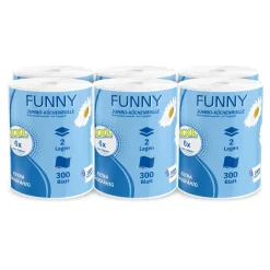 FUNNY Jumbo-Küchenrolle Zellstoff 2-lagig hochweiß