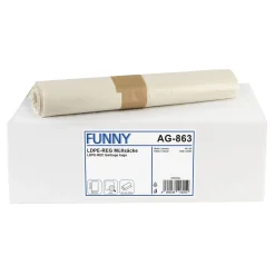FUNNY LDPE-Regenerat Müllbeutel 60 Liter extra, weiß, 18 my