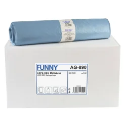 FUNNY LDPE-Regenerat Müllsäcke 120 Liter, blau, 35 my (Typ 60 extra)