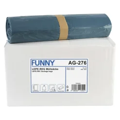 FUNNY LDPE-Regenerat Müllsäcke mit Seitenfalten 160 Liter, blau, 35 my (Typ 60 extra)