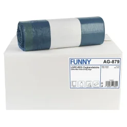 FUNNY LDPE-Regenerat Zugbandsäcke 120 Liter, blau, 36 my (Typ 60 extra)