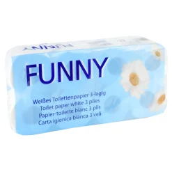 FUNNY Toilettenpapier 3-lagig, hochweiß, 250 Blatt